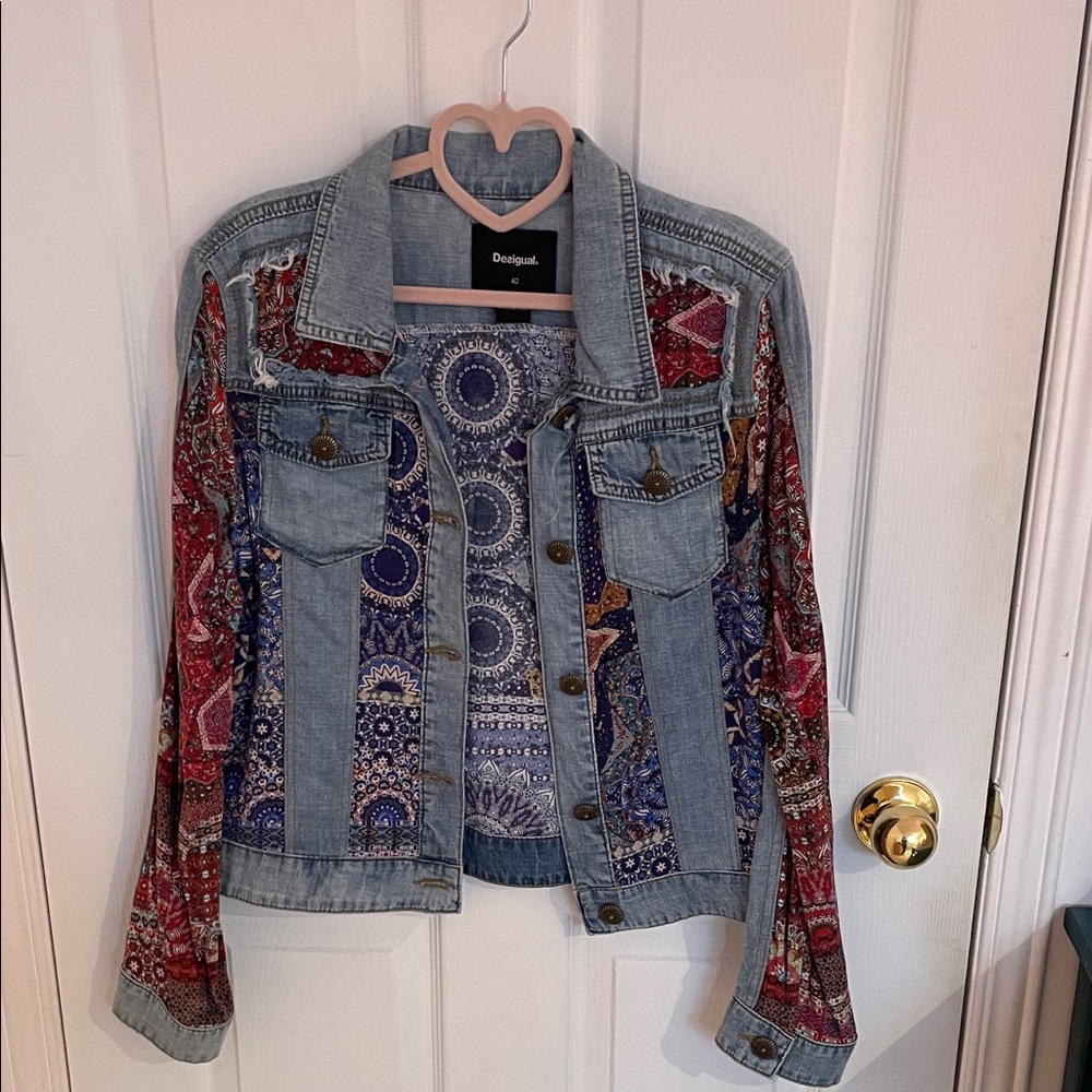 🩵✨ DESIGUAL Patchwork Jacket NWOT Size 40 - Picture 9 of 15
